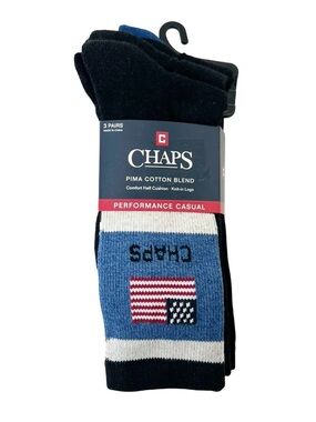 Chaps Men’s Casual Socks - Blue, Navy, White, Red USA FLAG (3 Pairs)